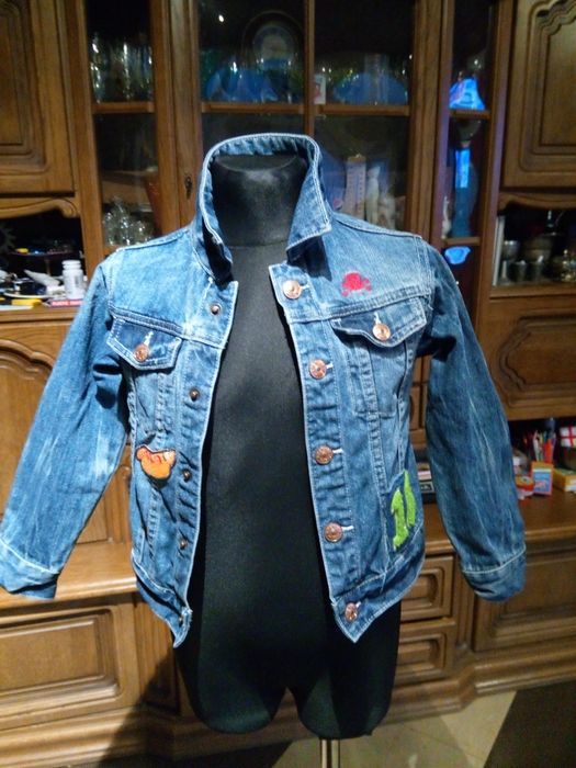 Kurtka jeansowa dla chłopca lub dziewczynki z tygrysem rozmiar 116