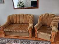 Sofa i fotel w stylu retro