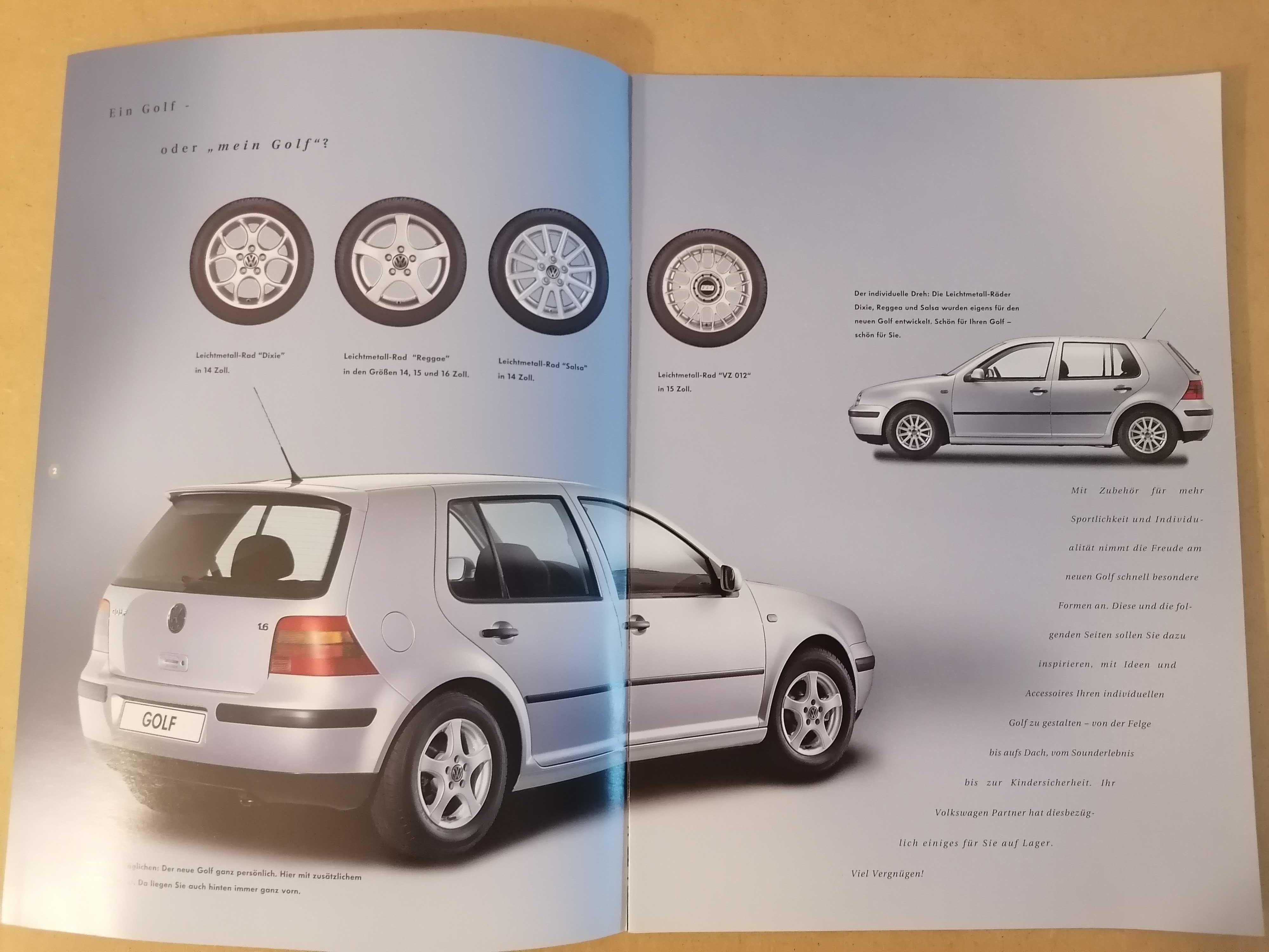 Prospekt VW Golf IV wyposażenie dodatkowe.