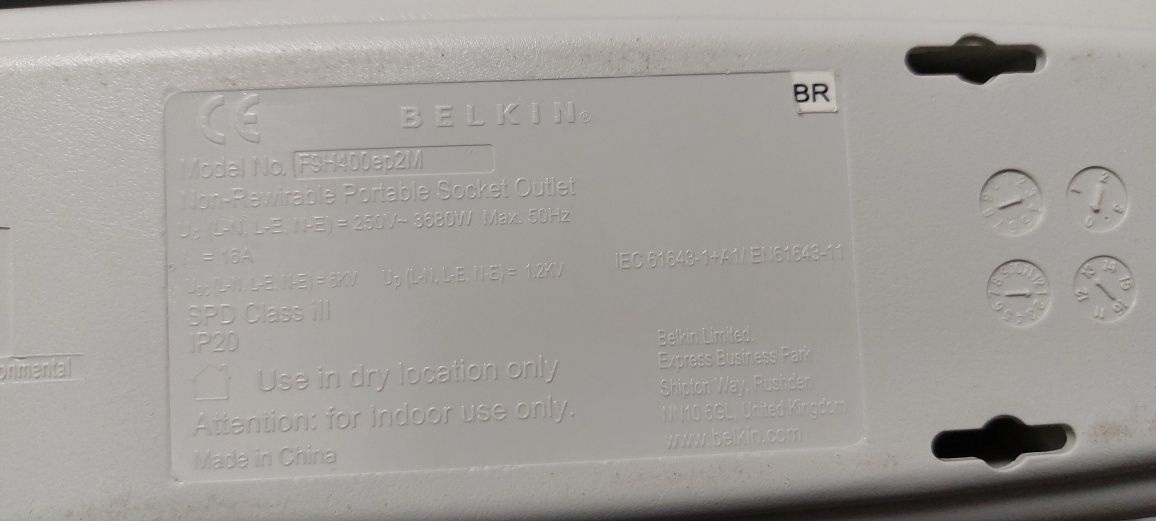 Belkin listwy zabezpieczające 2m Listwa Przedłużacz Kabel