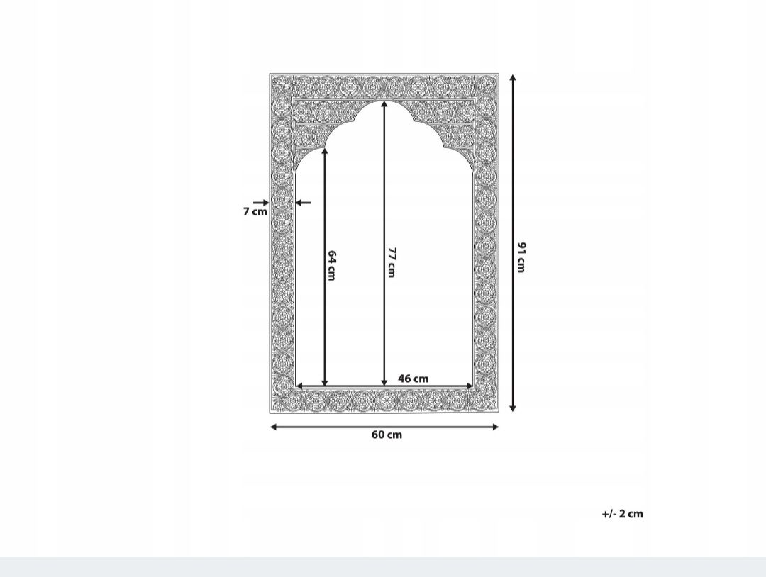 Lustro Beliani ścienne prostokąt rama metal 60 x 90cm