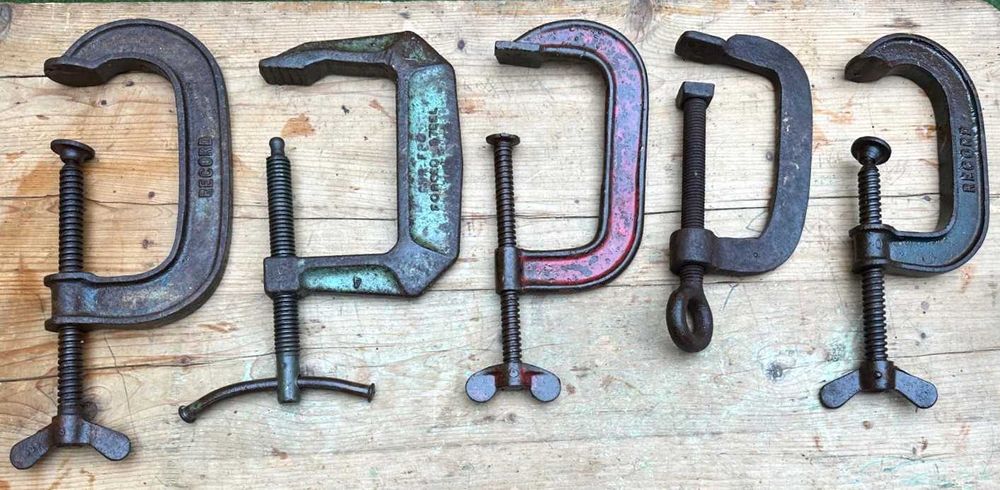 Ferramentas antigas. Grampos, ou Sargentos