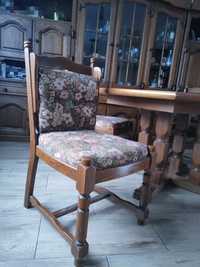 Stół z krzesłami, ciężki lite drewno