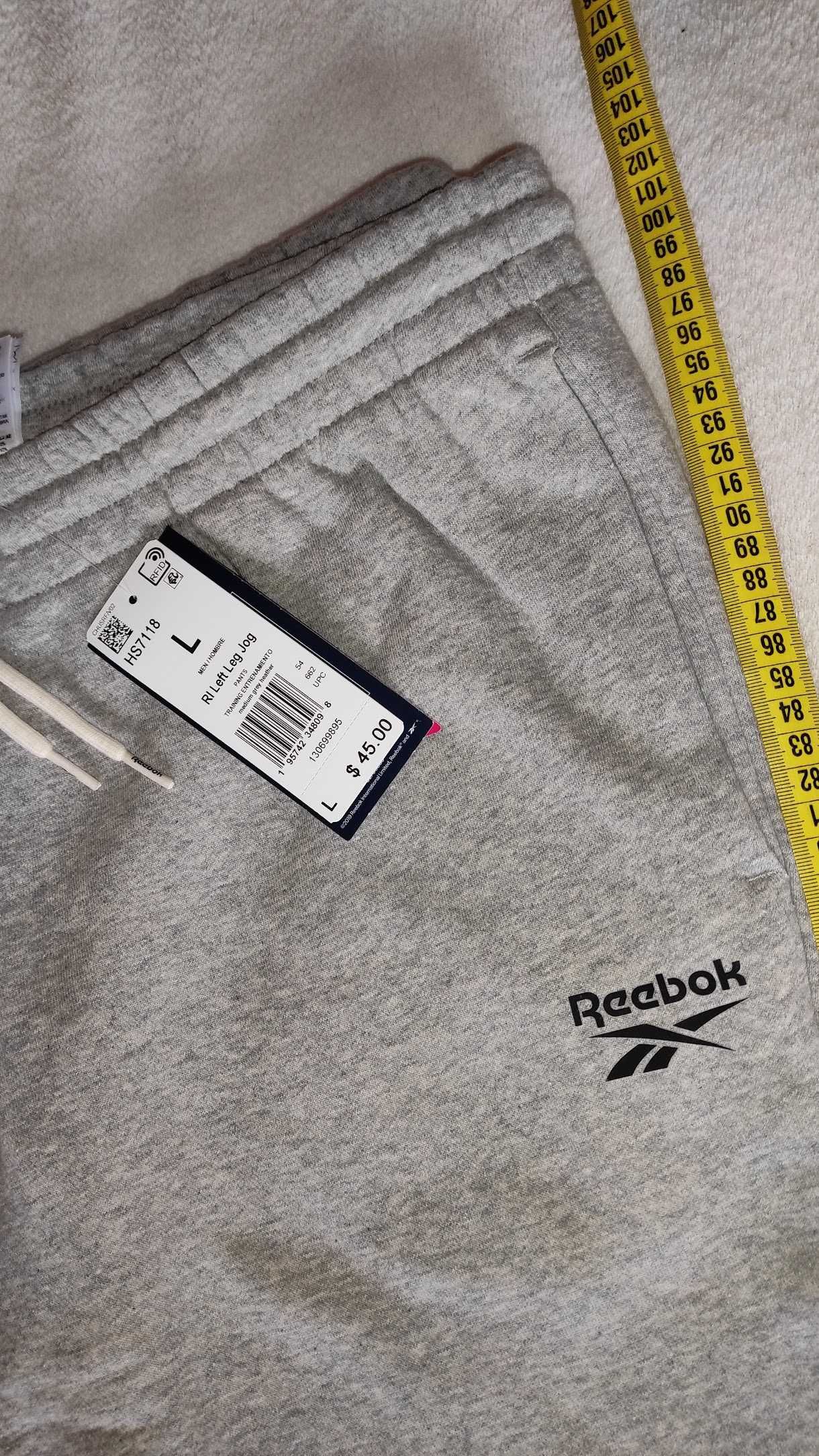 Штани Reebok L-ка фліс теплі чоловічі брюки ОРИГІНАЛ! нові джогери