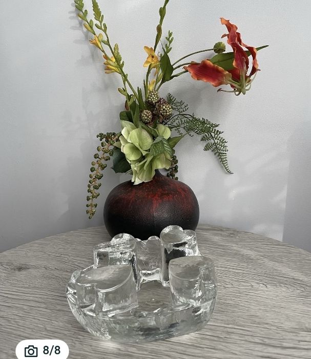 Szklany podgrzewacz/świecznik Georgshutte, Niemcy lata 70.