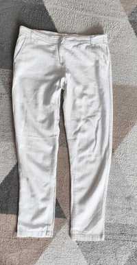 Chino białe zgrabnie lniane spodnie 40