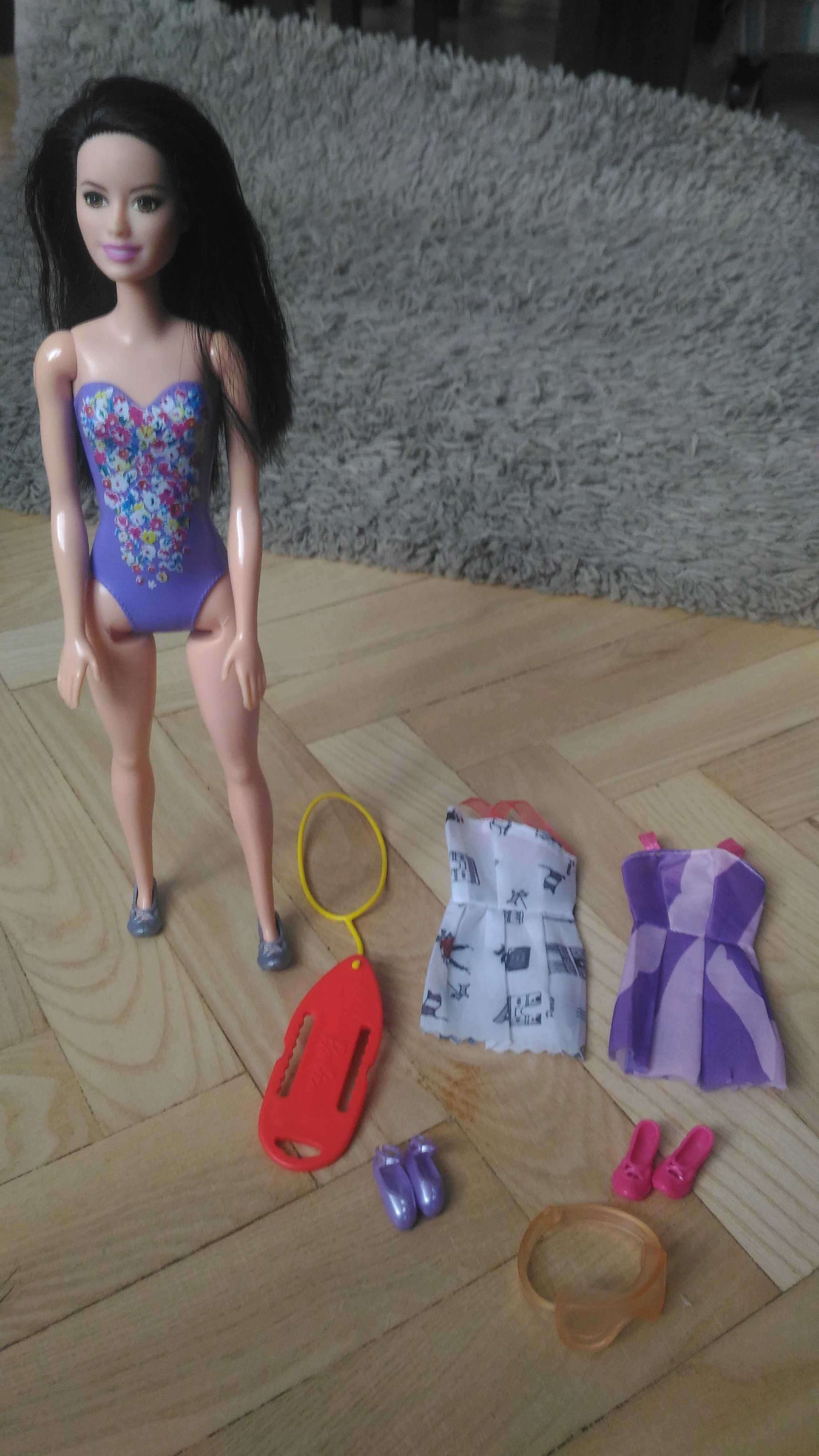 Barbie pływaczka + akcesoria ubranka buty jak nowa