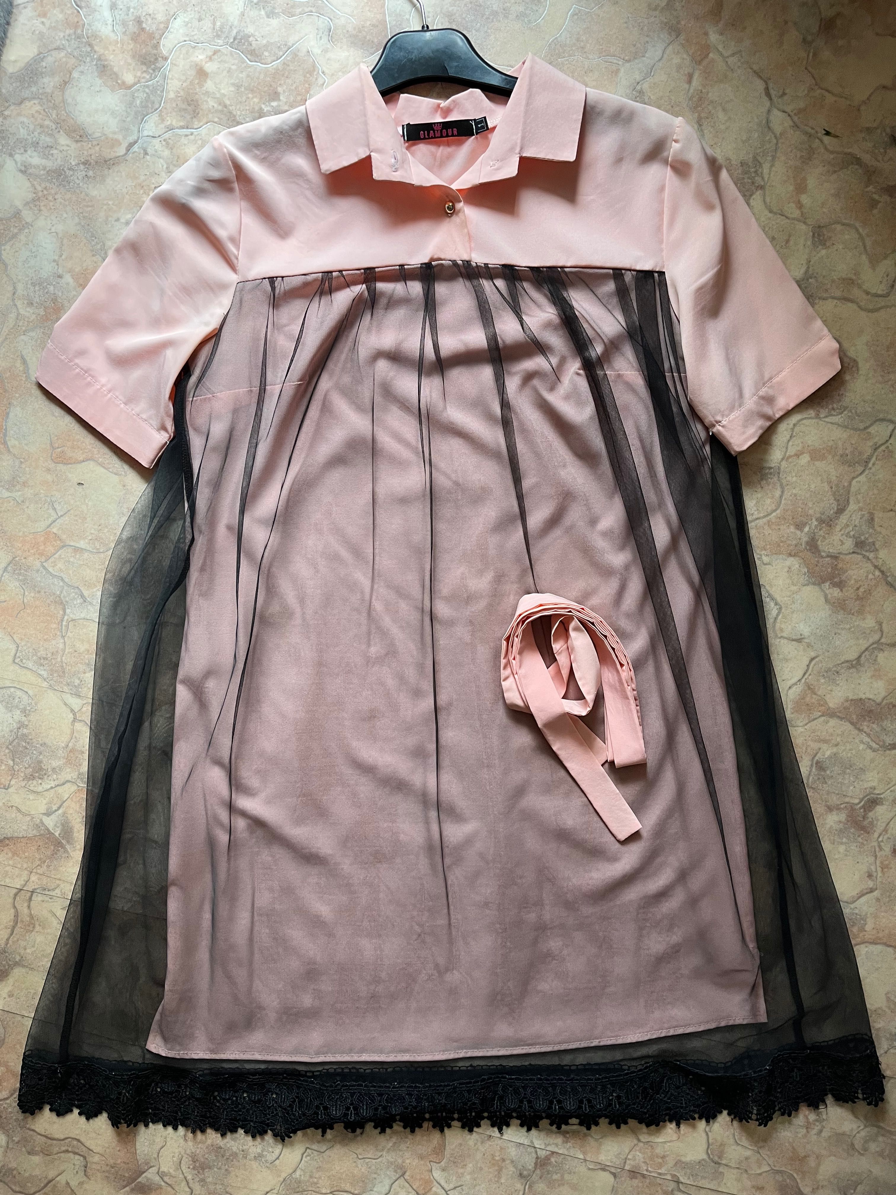 Сукня-сорочка з сіткою