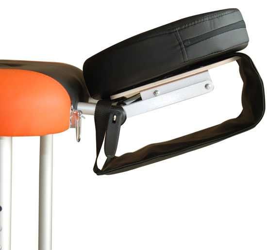Marquesa de alumínio dobrável e portátil 185x60cm preta e laranja NOVA