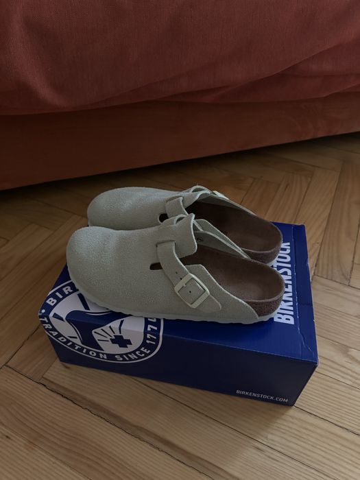 Замшеві шльопанці Birkenstock Boston