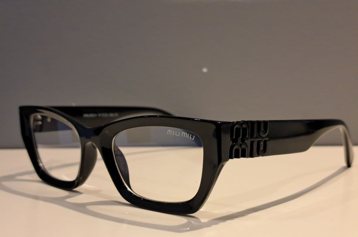 MIU MIU czarne nowe damskie oprawki okulary zerówki logo