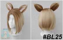 Blond peruka z brązowy odrostem uszkami Ahri Prestige KDA LoL cosplay