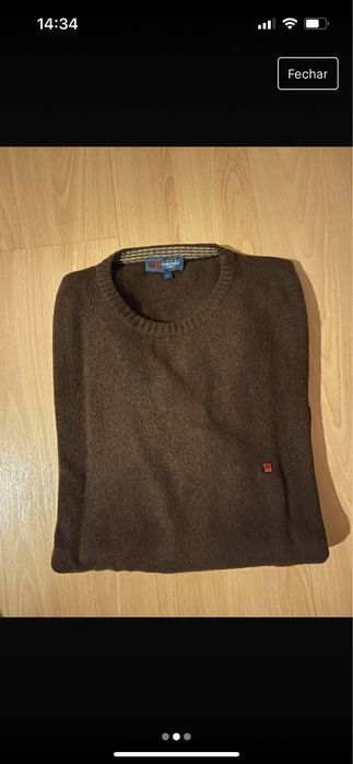 Camisola de lã castanha Lion of Porches