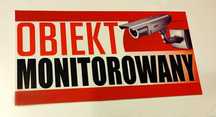Naklejka Obiekt Monitorowany Monitoring tabliczka kamera ALARM CCTV