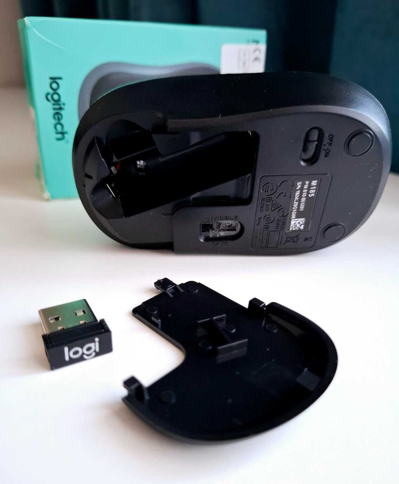 Нова бездротова миша Logitech M185 Mouse 2.4 ГГц (сіра, синя, червона)