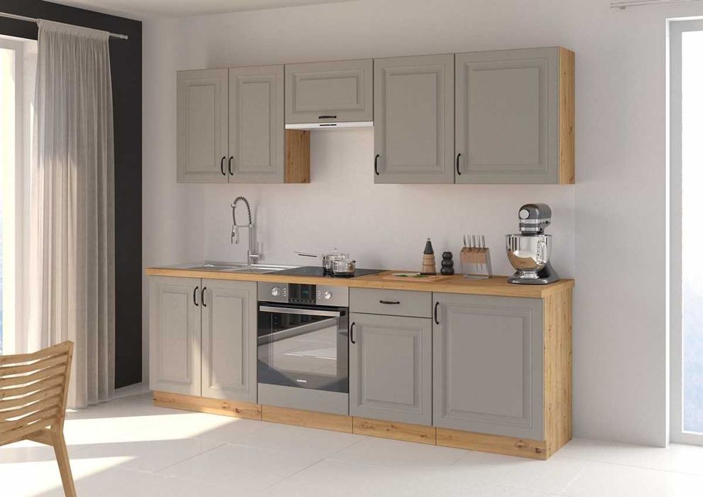 Zestaw mebli kuchennych KLEO MDF styl angielski frezowane fronty