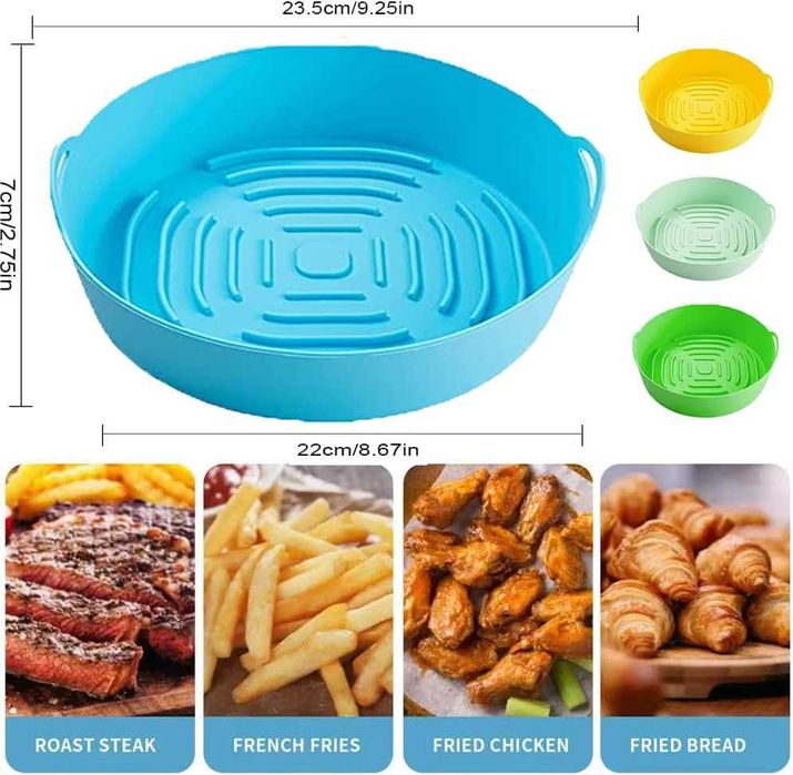 Silikonowy wkład do frytkownicy beztłuszczowej Airfryer zielone 2 szt.