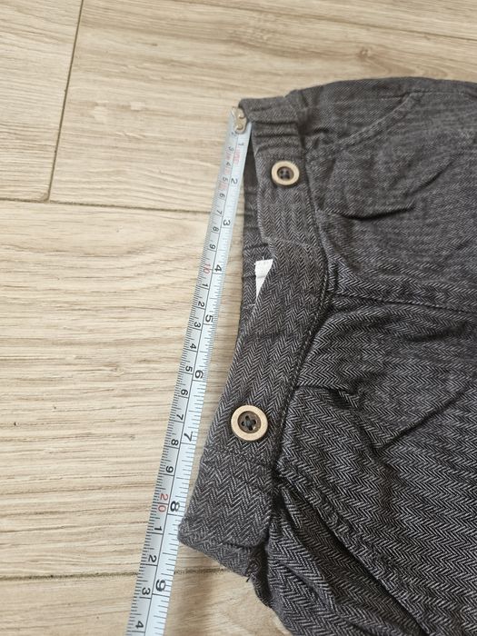 Bufiaste krótkie spodenki newbie w jodełkę rustykalne cottage