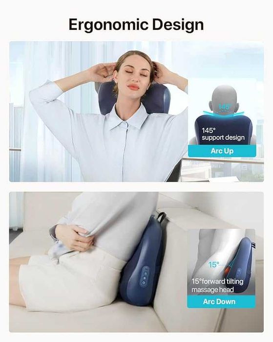 ALLJOY Masażer karku, z funkcją ogrzewania, bezprzewodowy  Shiatsu