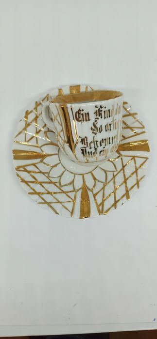 Porcelana okolicznościowa XIX/XX w DUO Mokka Złocona Unikat