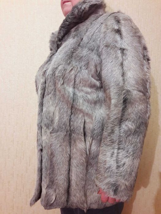Srebrne futro naturalne 3/4 / Silver natural fur coat 3/4