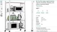 regał kuchenny jak wózek składany z kołami stal 4 poziomy