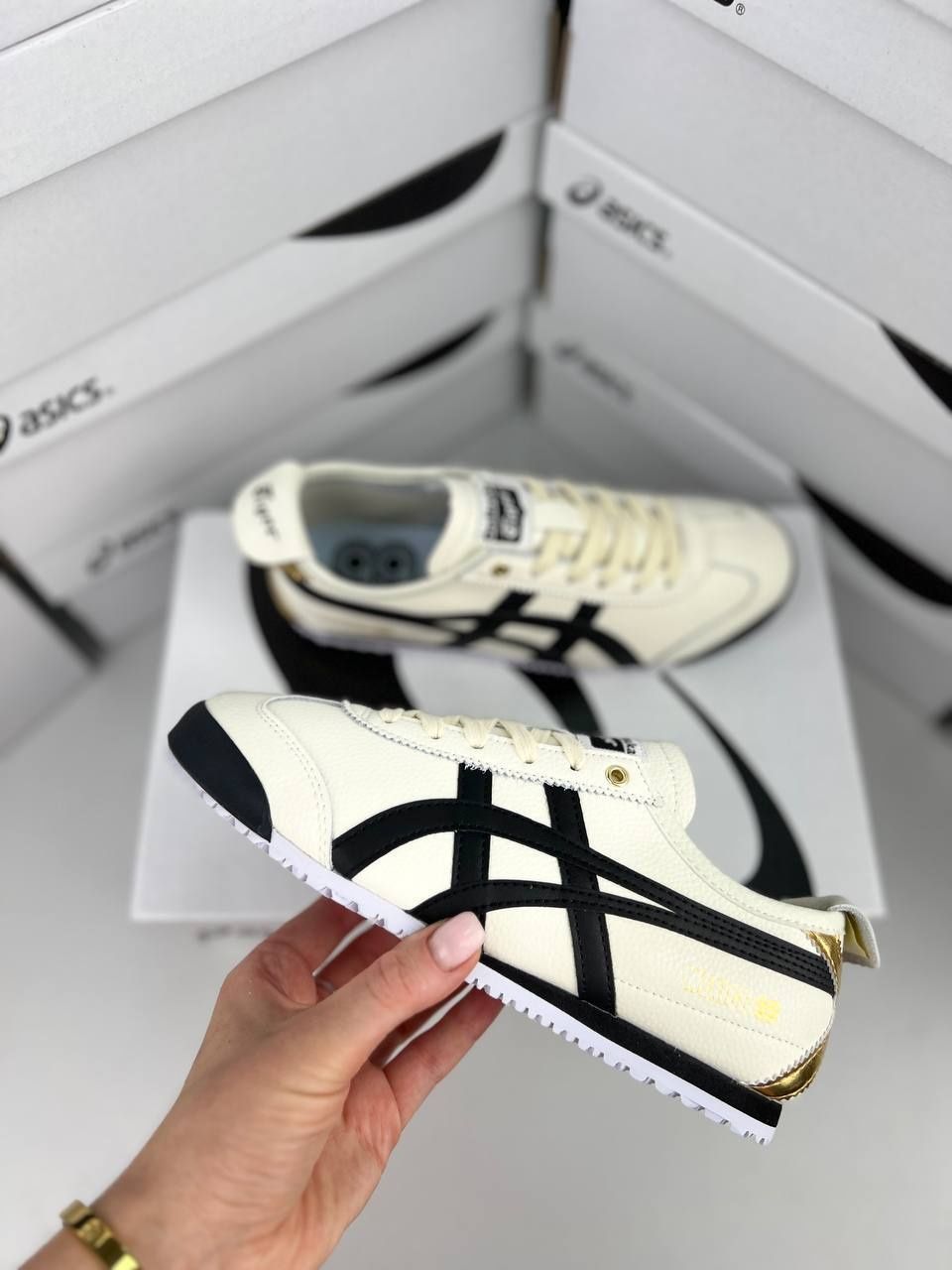 Кросівки жіночі ASICS Onitsuka Tiger Mexico 66 Beige Black White 37-41