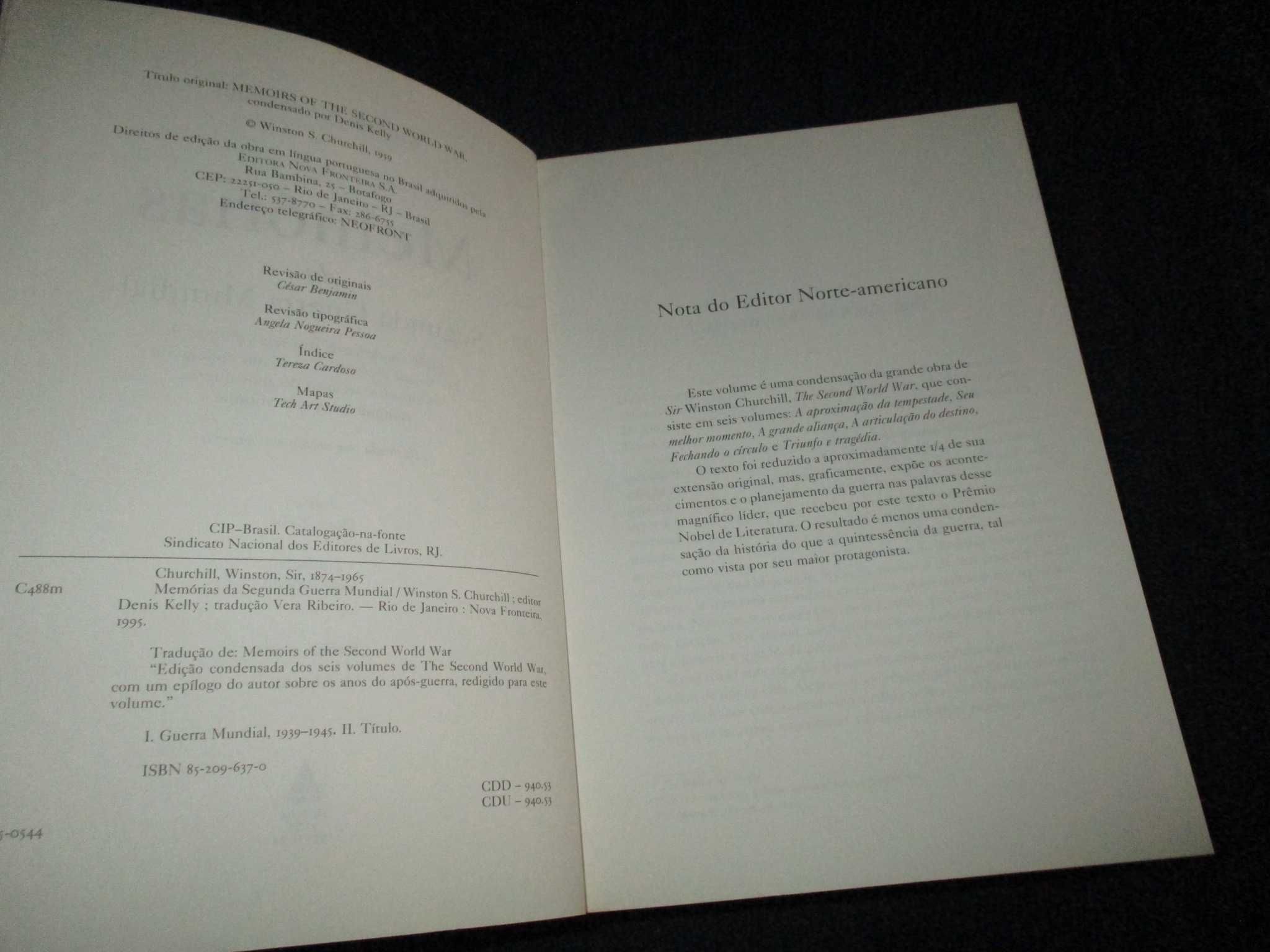 Livro Memórias da Segunda Guerra Mundial Churchill