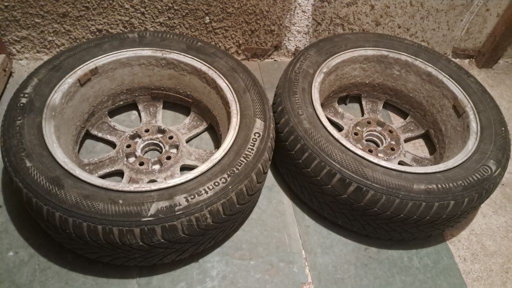 4 używane alufelgi 16" Mazda (i inne) z oponami zimowymi Continental 2