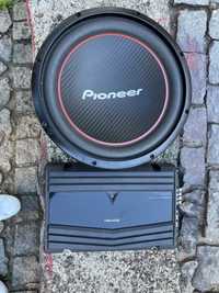 Subwoofer Pioneer e amplificador Kenwood