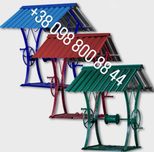 Криниця колодязь ЧЕРВОНИЙ накриття корба колодец домик кільця копка