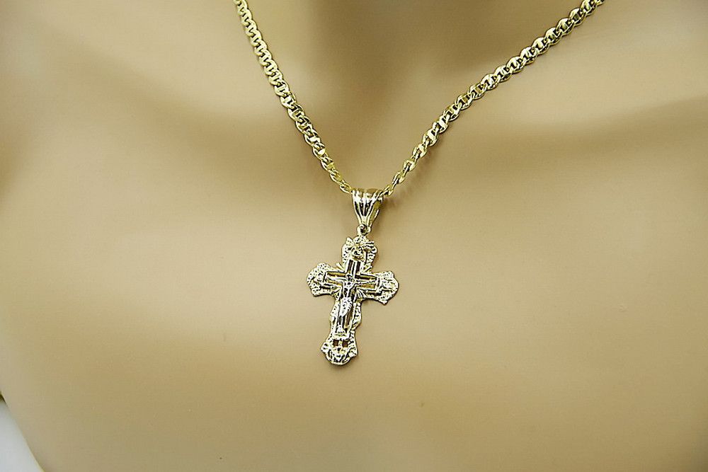 Krzyżyk Prawosławny 14k 585 z różowego złoto Gdańsk biżuteria oc008rw
