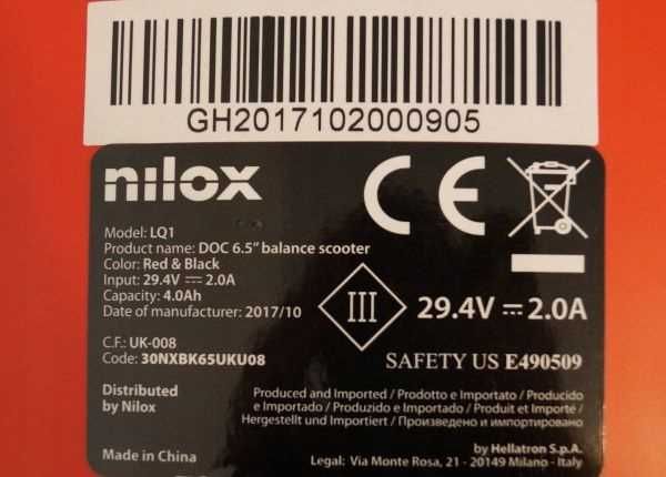Nilox DOC Deskorolka elektryczna czerwona HOVERBOARD