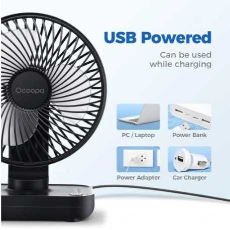 Wentylator USB Biurkowy Mini Ocoopa Cichy Kompaktowy Do Pracy i Domu