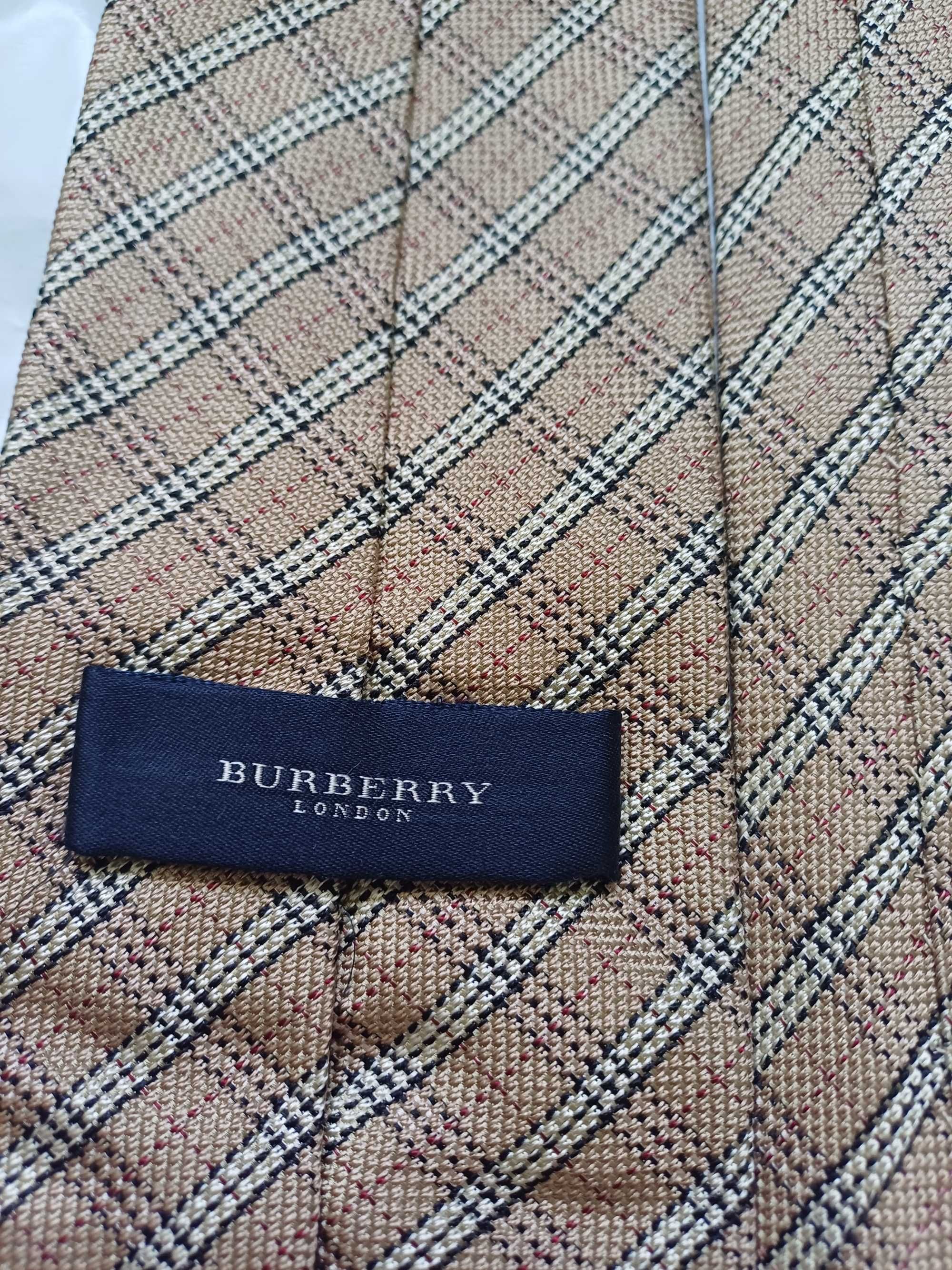 Burberry jedwabny krawat w kratę