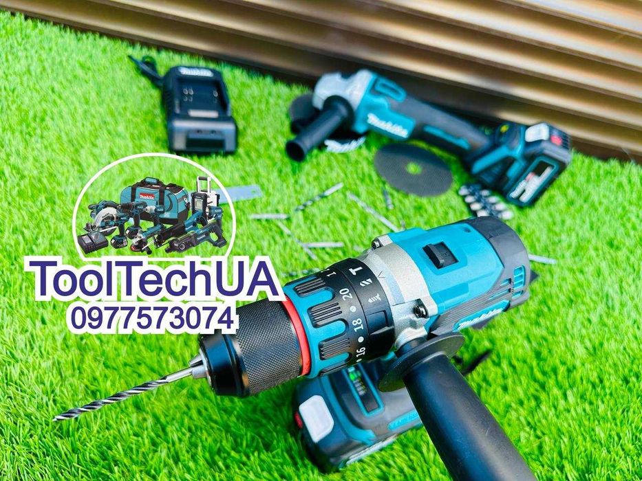 Набор Makita 2/1 Акумуляторний Шуруповерт DHP485XGT Болгарка DGA504XGT