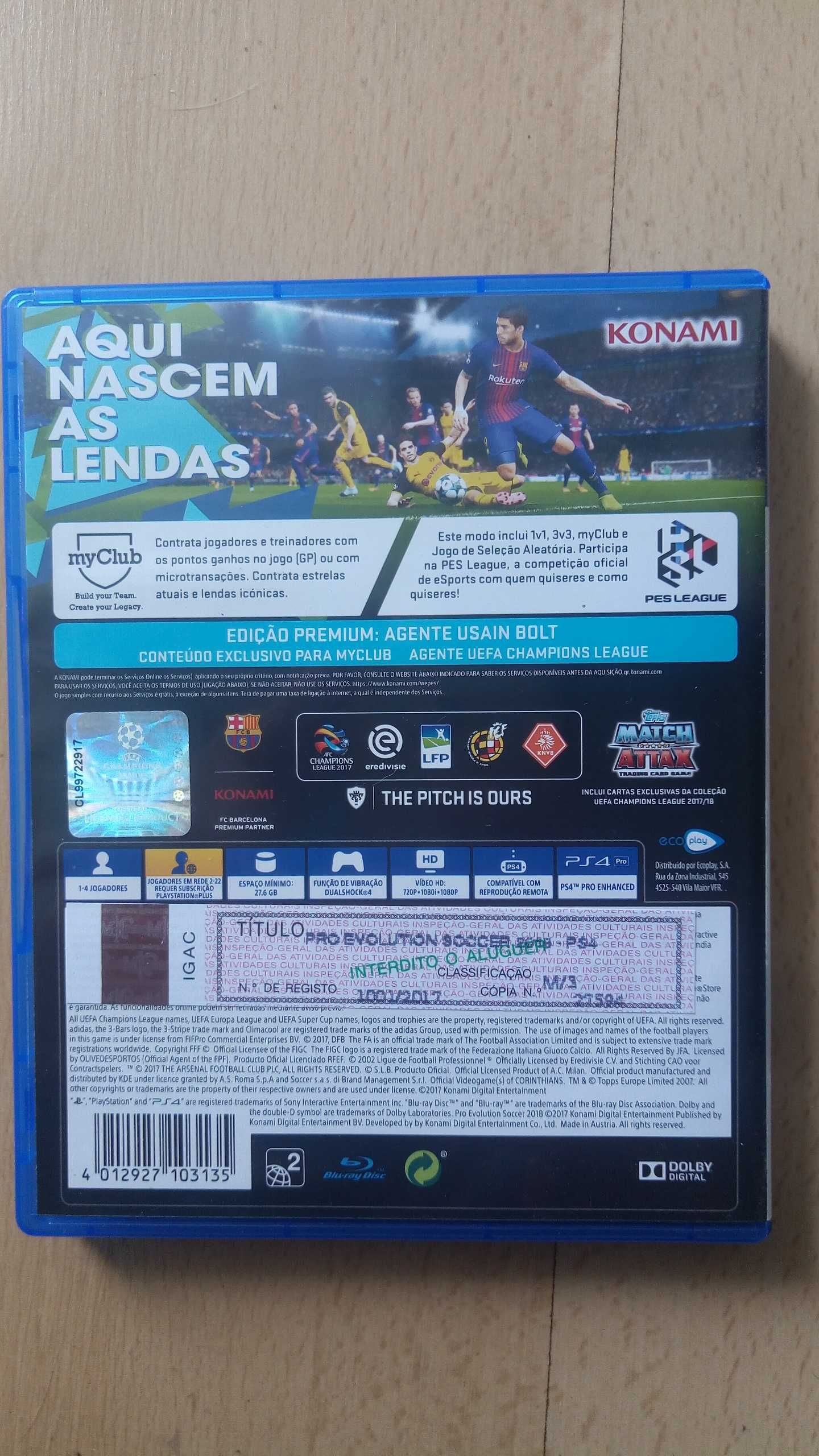 PES  2018   PS 4