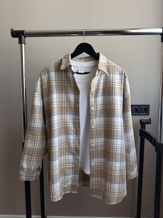 Нова  сорочка в клітинку оверсайз унісекс клітчаста рубашка