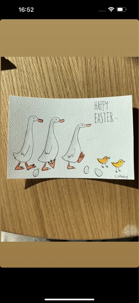 Kartka wielkanocna wielkanoc gęsi easter ilustracja boho