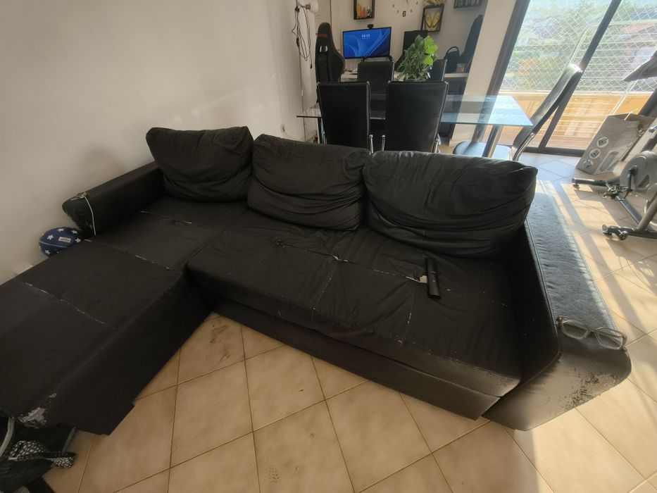 Sofá cama 3 lugares  com baú 3