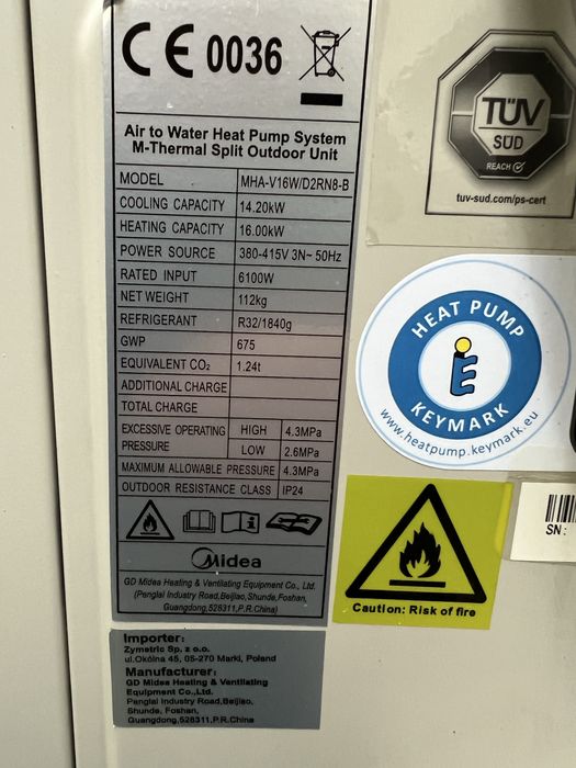 Pompa ciepła Midea M-Thermal 16kw