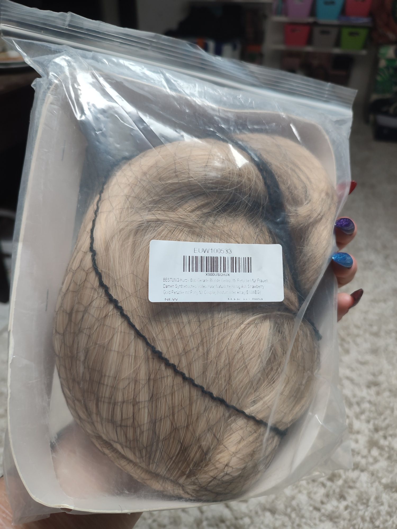 Peruka blond z grzywką bob WIG blonde cosplay