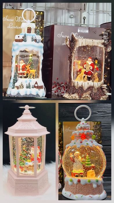 Різдвяні   новорічні ліхтарі зі святквою тематикою.