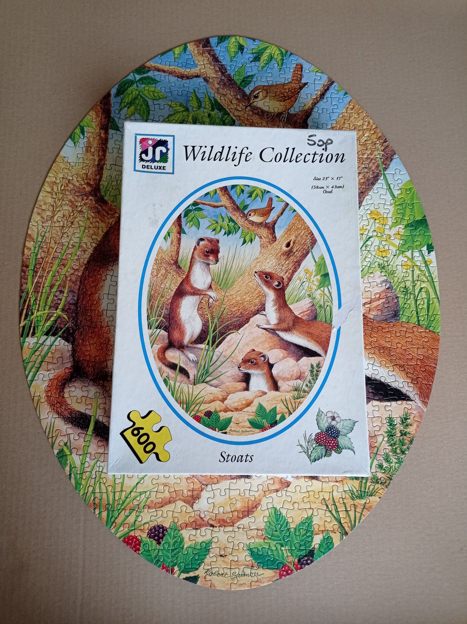 Puzzle JR Deluxe 600, owalne, Wildlife Collection, Gronostaje, komplet