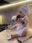 Фартух дитячий + Ковпак Latte Baby 1-3 років Білий