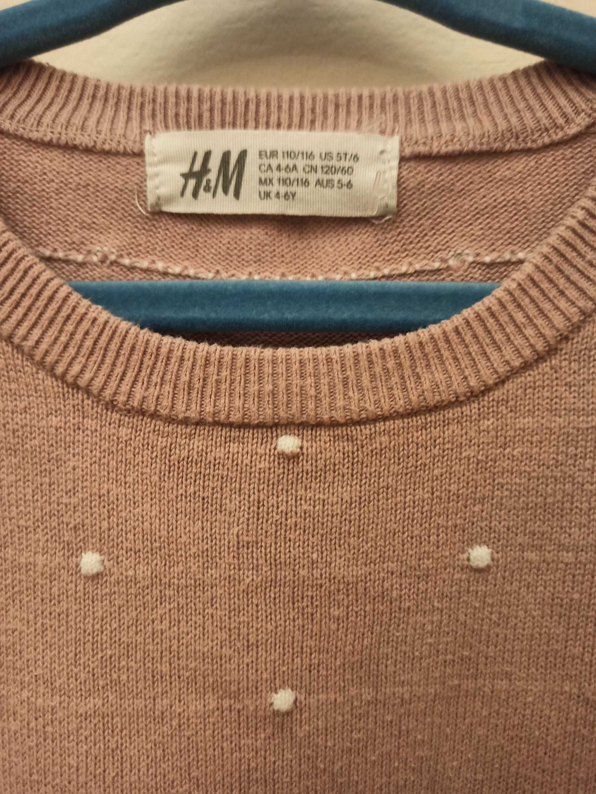 Dzianinowa sukienka H&M 110/116