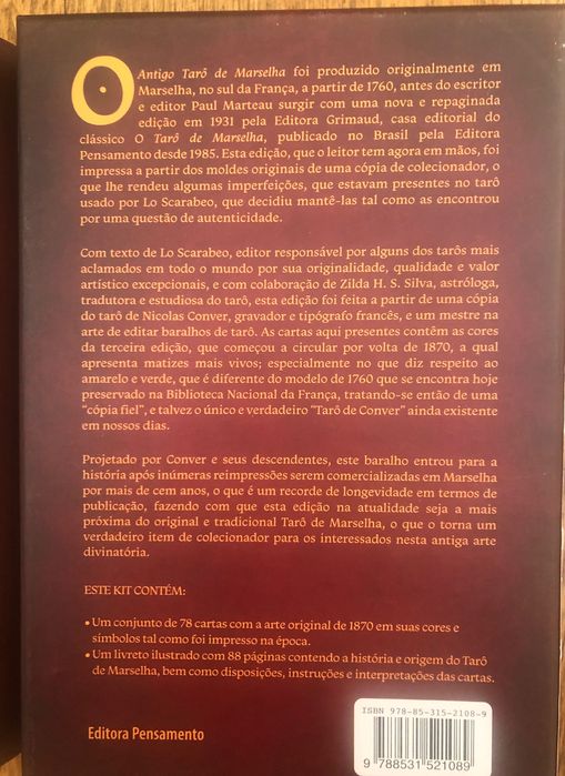 Tarot Marselha Original - Novo