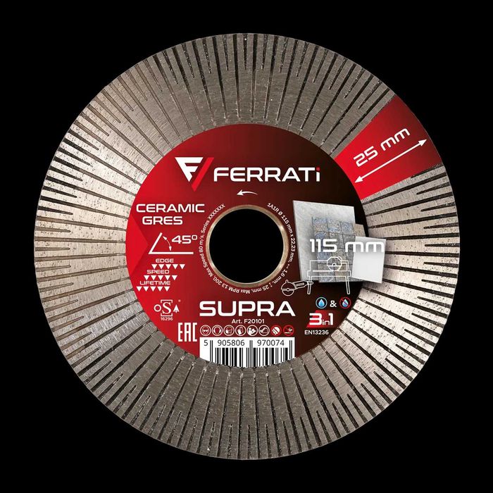 Ferrati SUPRA tarcza diamentowa tnąco szlifująca 125 mm