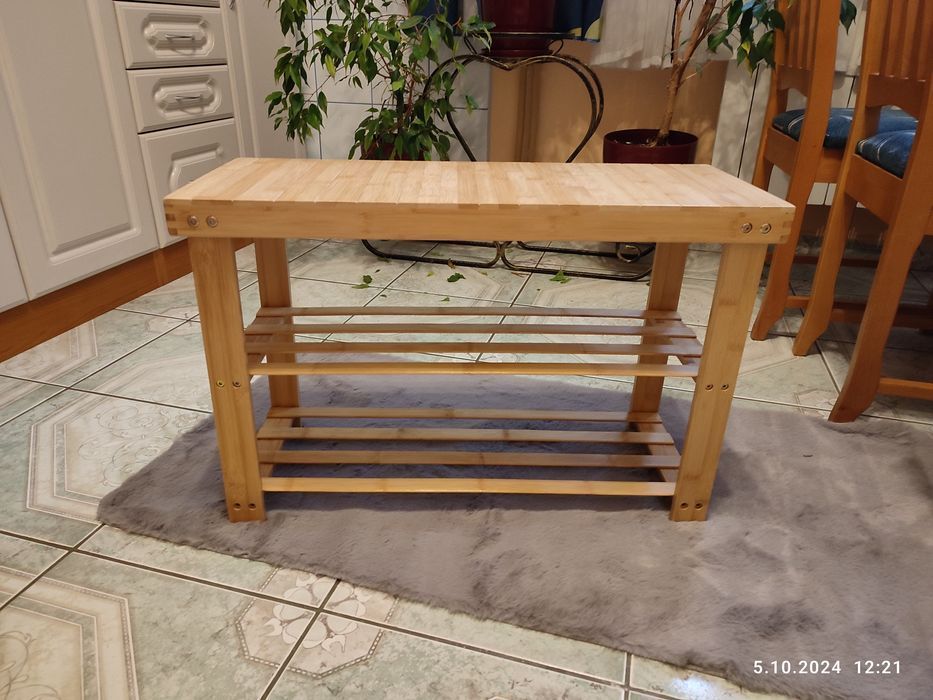 Nowy bambusowy regał półka na buty ławka styl drewniany