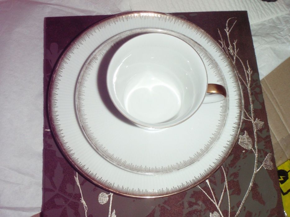 Zestaw śniadaniowy Bavaria porcelana filiżanka, spodek, talerzyk